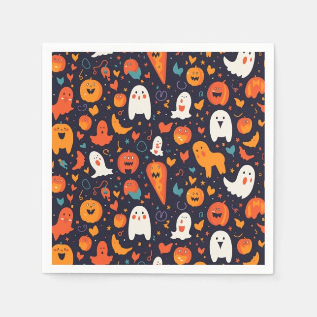 Servilleta De Papel Patrones que capturan el encanto de Halloween (Anverso)