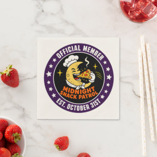 Servilleta De Papel Patrulla de Merienda de Medianoche Retro Insignia