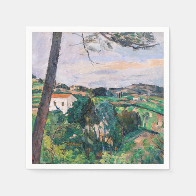 Servilleta De Papel Paul Cezanne - Árbol de pinos en Estaque (Anverso)