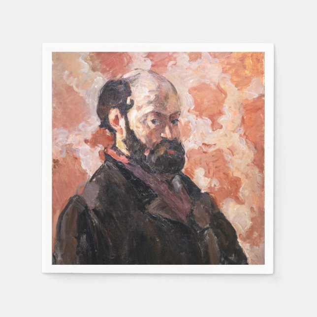 Servilleta De Papel Paul Cezanne - autorretrato de fondo rosa (Anverso)