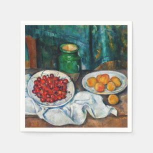 Servilleta De Papel Paul Cezanne - Bodegón con cerezas y melocotones