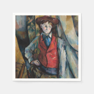 Servilleta De Papel Paul Cezanne - Niño con Chaleco Rojo