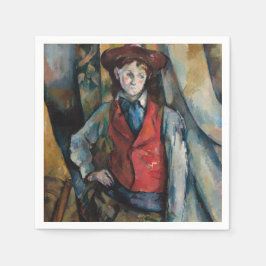 Servilleta De Papel Paul Cezanne - Niño en el chaleco rojo