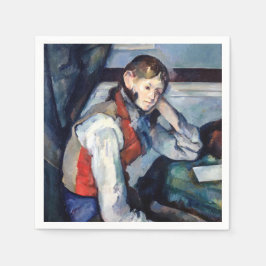 Servilleta De Papel Paul Cezanne - Niño en el chaleco rojo