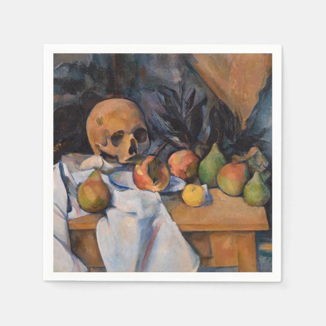 Servilleta De Papel Paul Cezanne - Todavía la vida con Skull (Anverso)