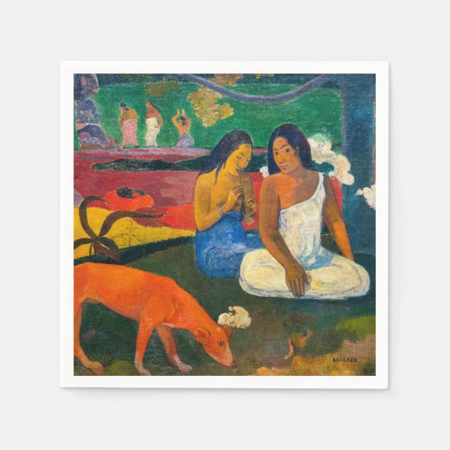 Servilleta De Papel Paul Gauguin - Arearea / El Perro Rojo (Anverso)