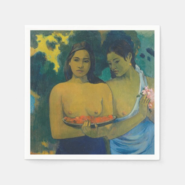 Servilleta De Papel Paul Gauguin - Dos mujeres tahitianas (Anverso)