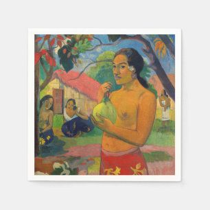 Servilleta De Papel Paul Gauguin - Mujer sosteniendo un fruto