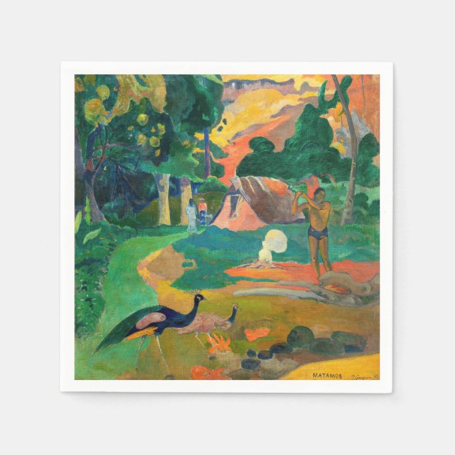 Servilleta De Papel Paul Gauguin - Paisaje con Peacocks / Matamoe (Anverso)