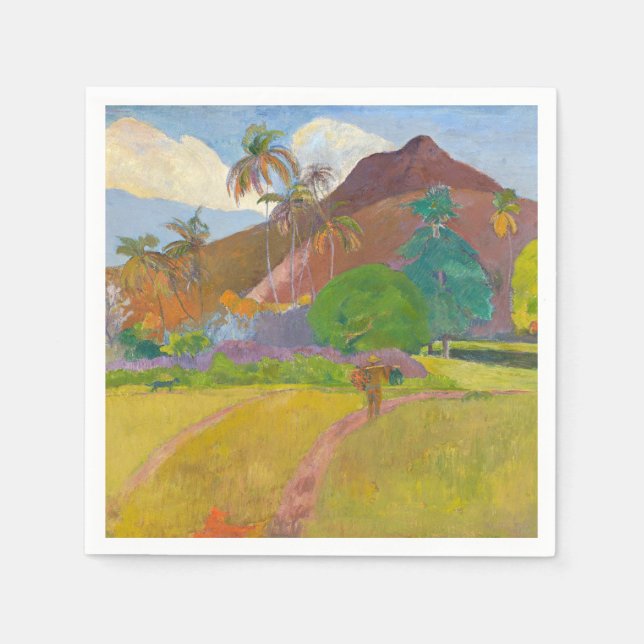 Servilleta De Papel Paul Gauguin - Paisaje Tahitiano (Anverso)
