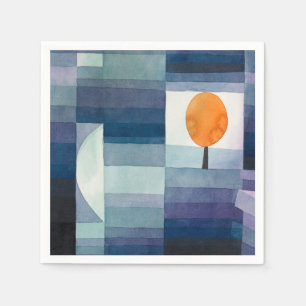 Servilleta De Papel Paul Klee Heraldo de Otoño Azul Moderno Abstracto