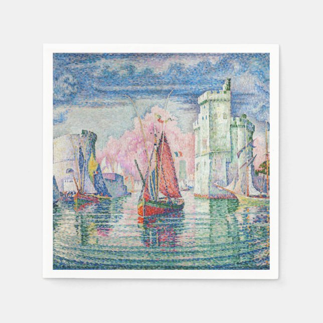 Servilleta De Papel Paul Signac - Entrada al puerto de La Rochelle (Anverso)