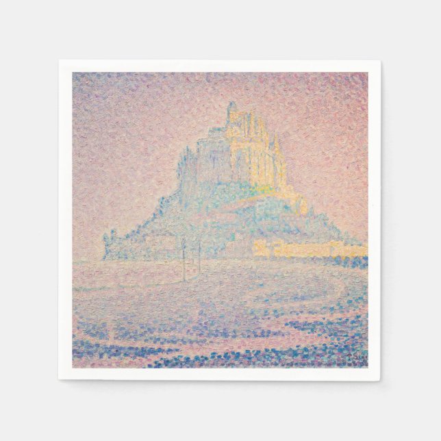 Servilleta De Papel Paul Signac - Monte Saint Michel Niebla y Sol (Anverso)