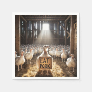 Servilleta De Papel Pavo de Acción de Gracias Con Letrero de "Comer Ce