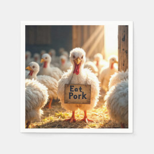 Servilleta De Papel Pavo de Acción de Gracias con letrero de "Comer Ce