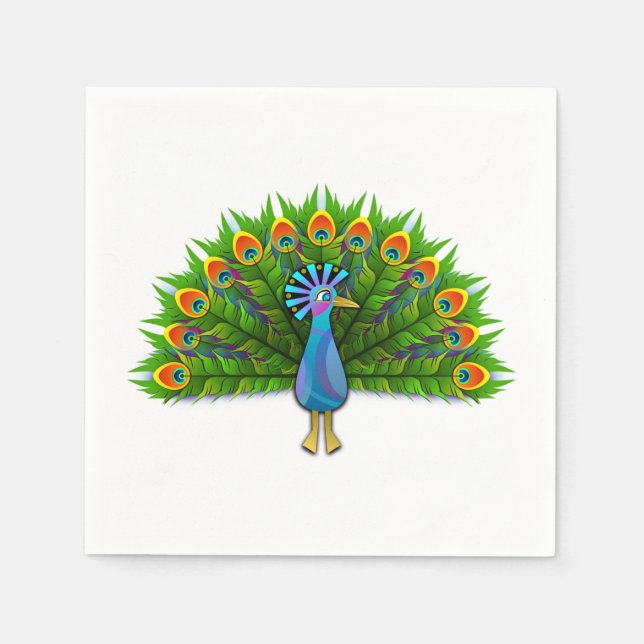 Servilleta De Papel pavo real (Anverso)