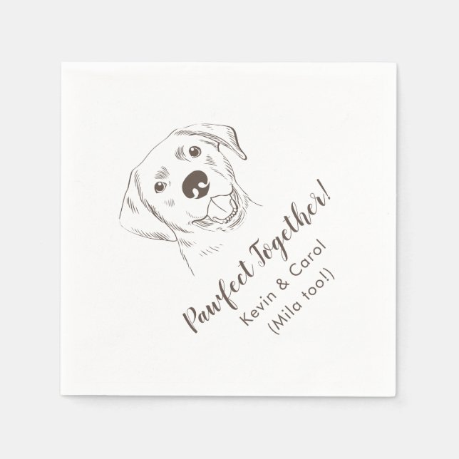 Servilleta De Papel Pawfect Together Labrador Boda Napkins (Anverso)