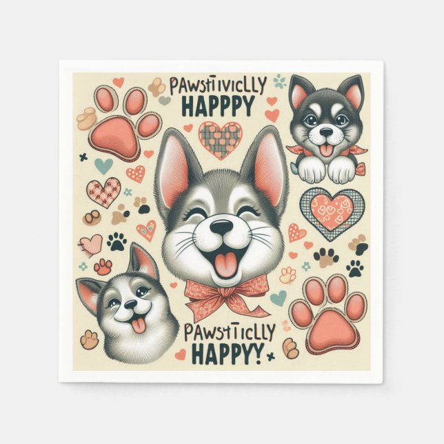 Servilleta De Papel Pawsitive Happy (Anverso)
