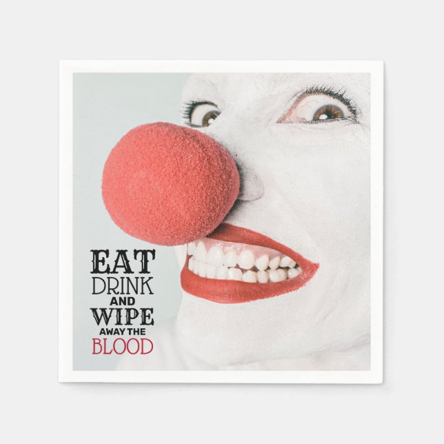 Servilleta De Papel Payaso asesino, fiesta de Halloween (Anverso)