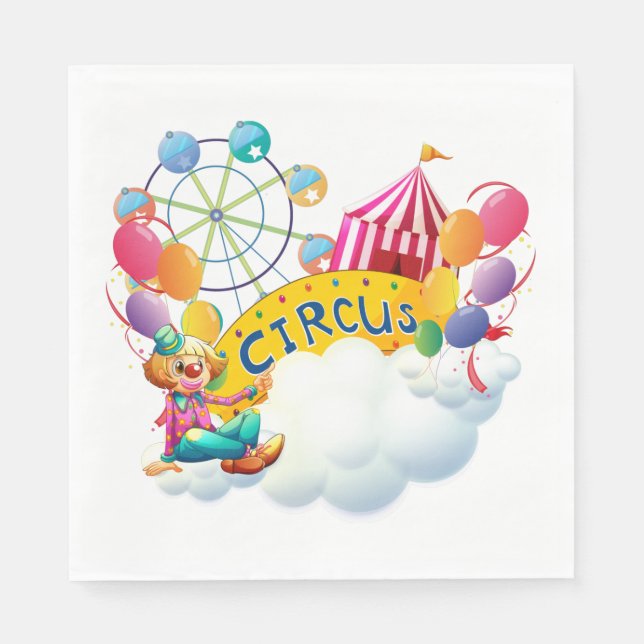 Servilleta De Papel Payaso de Circo (Anverso)