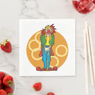 Servilleta De Papel Payaso de Dibujos Animados Caprichosos con Colores