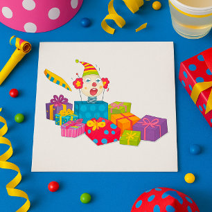 Servilleta De Papel Payaso De Juguete En Las Toallas De Una Caja