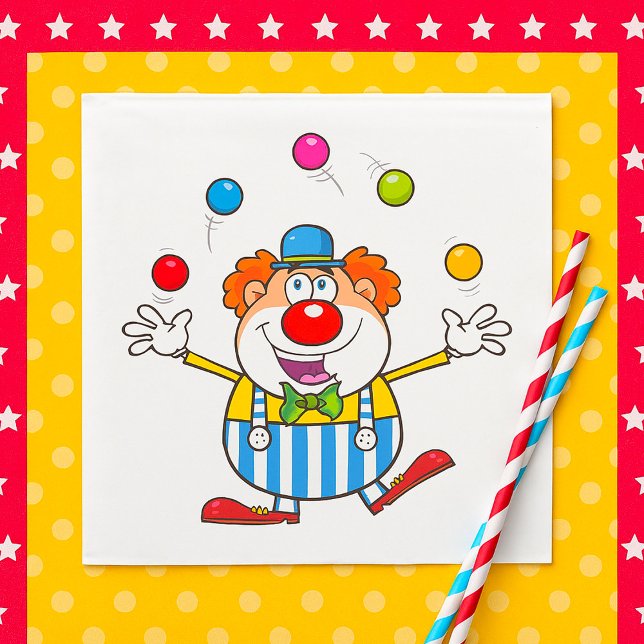 Servilleta De Papel Payaso divertido en el circo haciendo malabares (Subido por el creador)