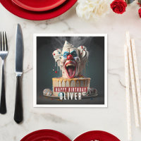 Payaso temerario payaso Personalizable Napkins Cum