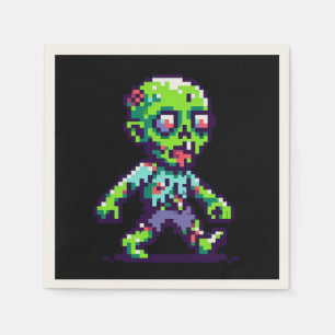 Servilleta De Papel Payaso zombie divertido de 8 bits Halloween