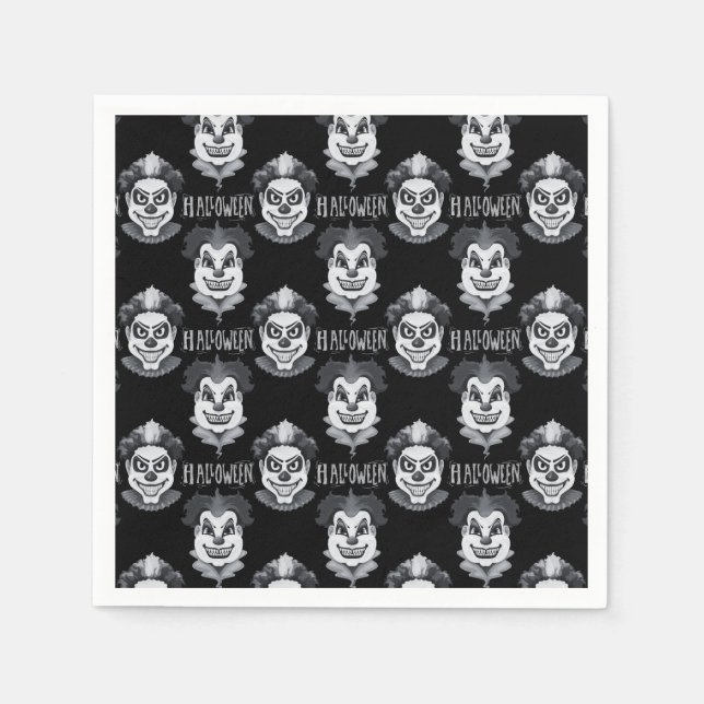 Servilleta De Papel Payasos espeluznantes asustan la fiesta de Hallowe (Anverso)