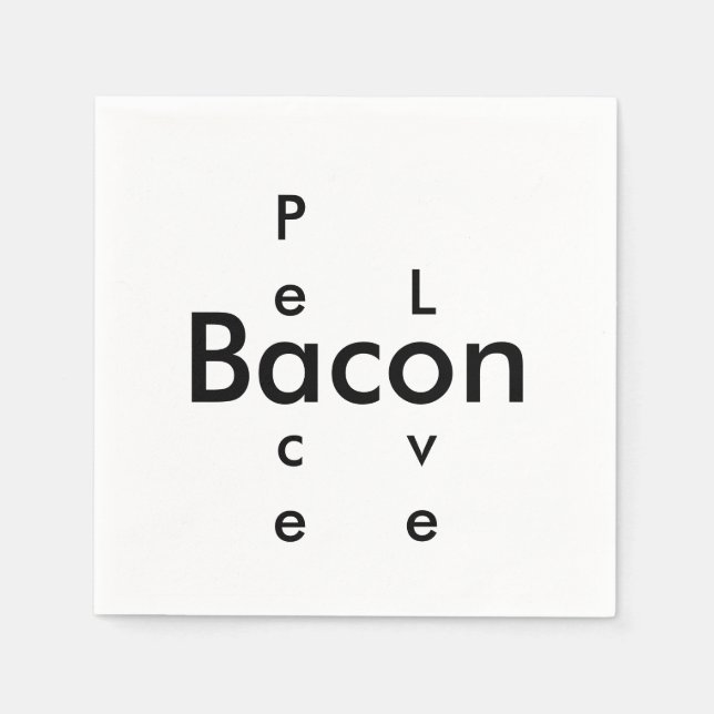 Servilleta De Papel paz amor bacon napkins (Anverso)
