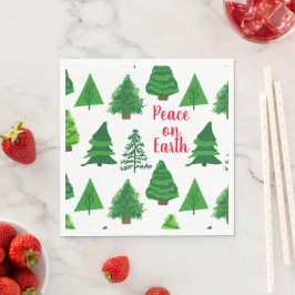 Servilleta De Papel Paz en la Tierra Árboles de Navidad