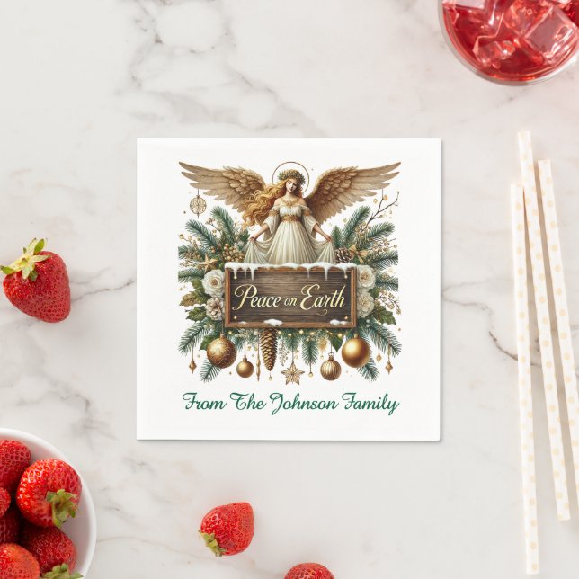 Servilleta De Papel Paz en la Tierra Garland Evergreen (In situ)