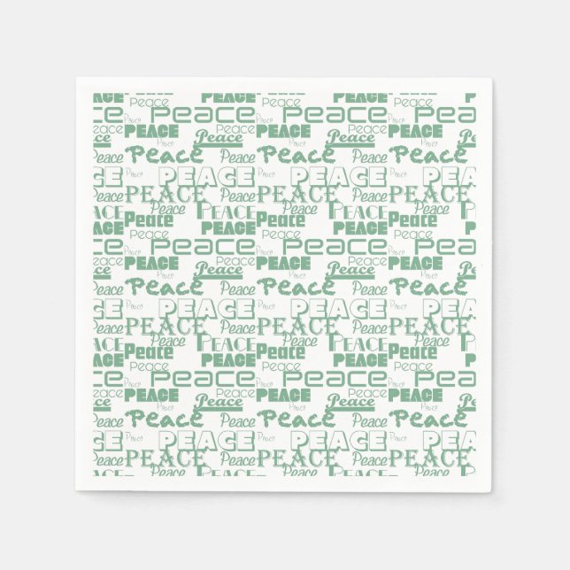 Servilleta De Papel Paz Inspiradora blanca verde (Anverso)