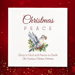 Servilleta De Papel Paz Paloma Acebo Navidad Cristiana