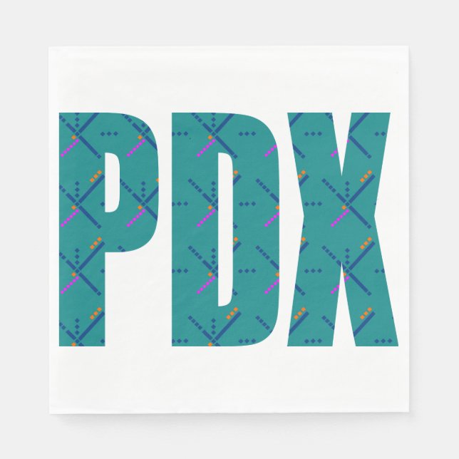 Servilleta De Papel PDX Portland Airport Carpet Text (Anverso)