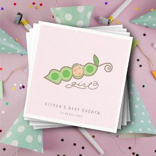 Servilleta De Papel Pea sincera rosada en un Fiesta Baby Shower Chica 