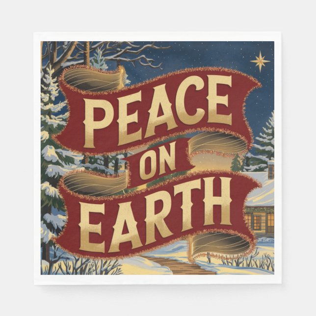Servilleta De Papel Peace Christmas Napkin (Anverso)