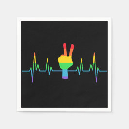Servilleta De Papel Peace Gay Heartbeat LGBT