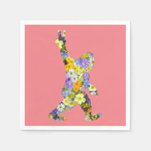 Servilleta De Papel Peace Love Floral Bigfoot