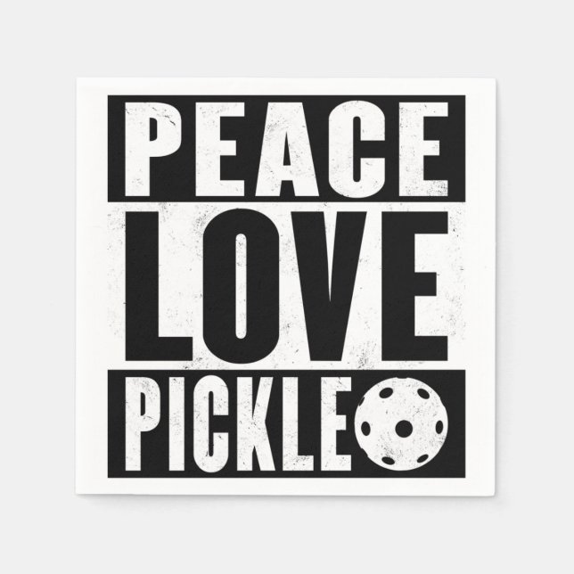 Servilleta De Papel Peace Love Pickleball (Anverso)