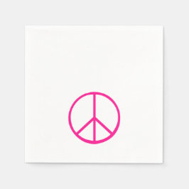 Servilleta De Papel Peace Sign Pink Modern Retro Groovy