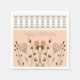 Servilleta De Papel Peach Floral Artsy