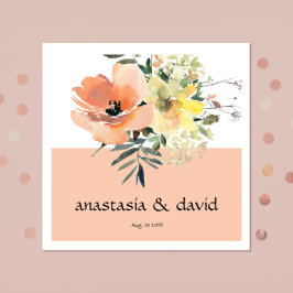 Servilleta De Papel Peach Floral Boda Napkins