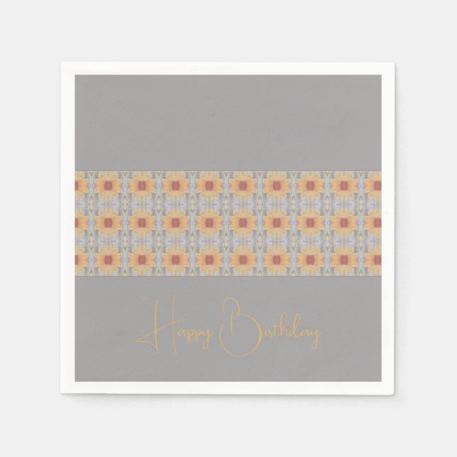 Servilleta De Papel Peach Floral Pattered (Anverso)