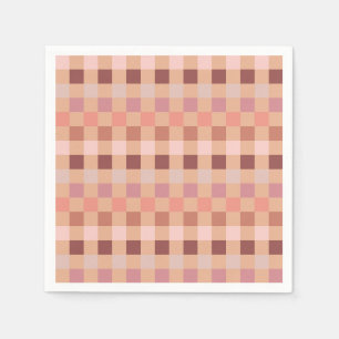 Servilleta De Papel Peach Fuzz Checkerboard