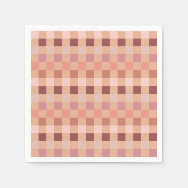 Servilleta De Papel Peach Fuzz Checkerboard (Anverso)
