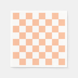 Servilleta De Papel Peach Fuzz Checkered Gingham Pattern
