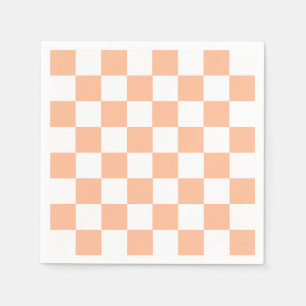 Servilleta De Papel Peach Fuzz Checkered Gingham Pattern