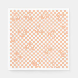Servilleta De Papel Peach Fuzz Cherry Gingham Pattern